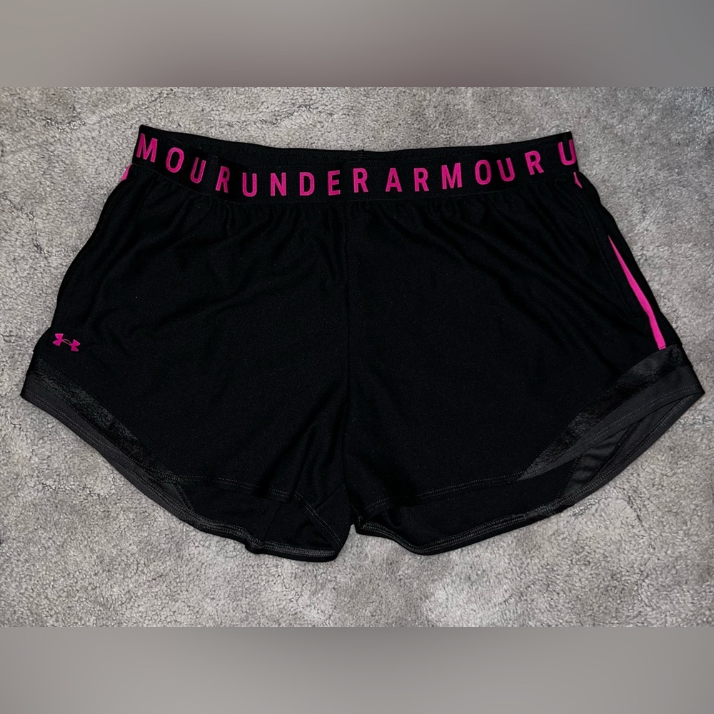 UA Play Up 3.0 Shorts- Pink/Black
